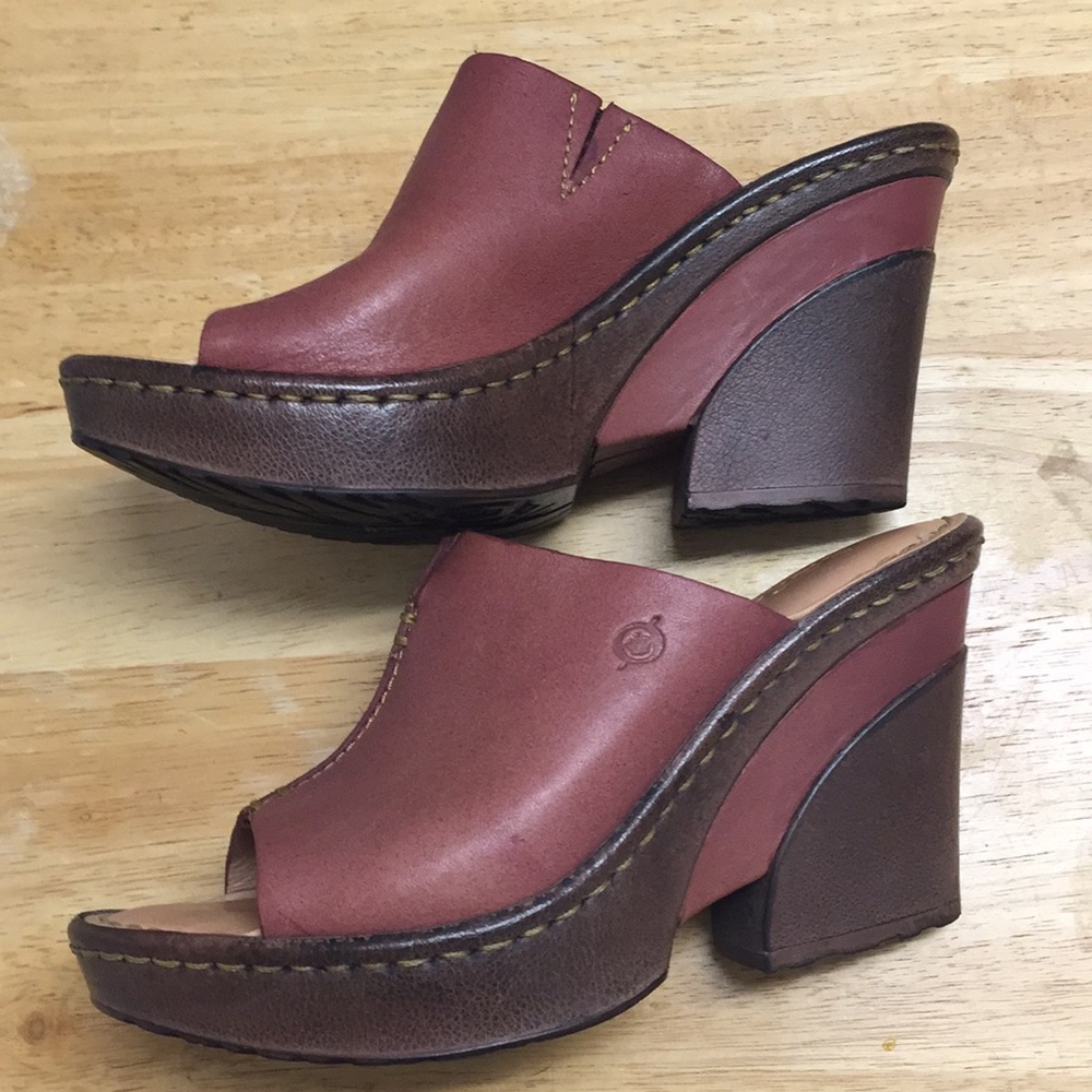 Born Shoes leather platform DUSTY ROSE color